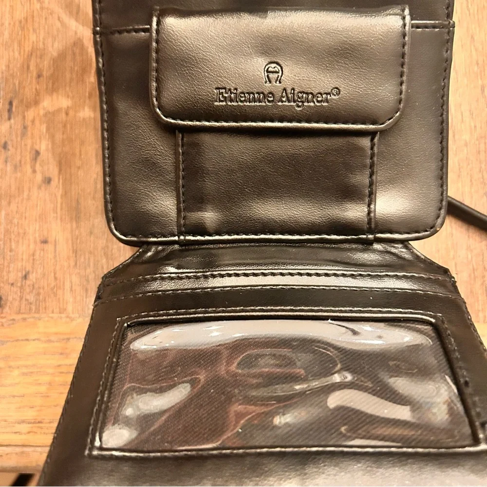 Etienne Aigner Black Leather Crossbody Bag - Picture 13 of 14